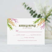 Waterverf Floral Wedding Summer Garden RSVP Kaartje (Staand voorkant)