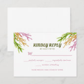 Waterverf Floral Wedding Summer Garden RSVP Kaartje (Voorkant / Achterkant)