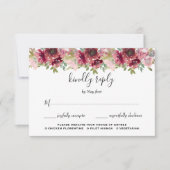 Waterverf Floral Wedding Summer Garden RSVP Kaartje (Voorkant)
