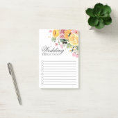 Waterverf Floral Wedding to Do List Post-it® Notes (Kantoor)