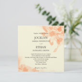 Waterverf Floral Wedding Uitnodiging (Staand voorkant)