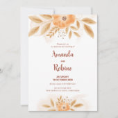 Waterverf Floral Wedding Uitnodiging (Voorkant)