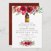 Waterverf Floral Wedding Uitnodiging (Voorkant / Achterkant)