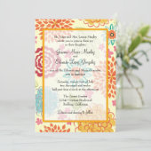 Waterverf Floral Wedding Uitnodiging (Staand voorkant)