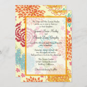 Waterverf Floral Wedding Uitnodiging (Voorkant / Achterkant)