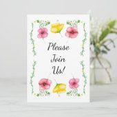 Waterverf Floral Wedding Uitnodiging (Staand voorkant)