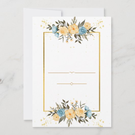 Waterverf Floral Wedding Uitnodiging (Achterkant)