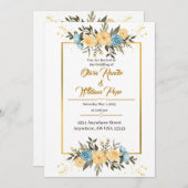 Waterverf Floral Wedding Uitnodiging (Voorkant / Achterkant)