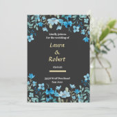 Waterverf Floral Wedding Uitnodiging (Staand voorkant)