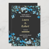 Waterverf Floral Wedding Uitnodiging (Voorkant / Achterkant)