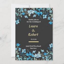 Waterverf Floral Wedding Uitnodiging
