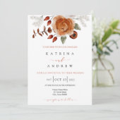 Waterverf Floral Wedding Uitnodiging (Staand voorkant)