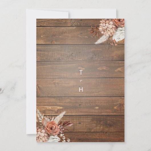 Waterverf Floral Wedding Uitnodiging (Achterkant)