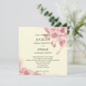 Waterverf Floral Wedding Uitnodiging (Staand voorkant)