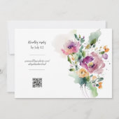 Waterverf Floral Wedding Uitnodiging (Achterkant)