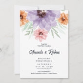 Waterverf Floral Wedding Uitnodiging (Voorkant)