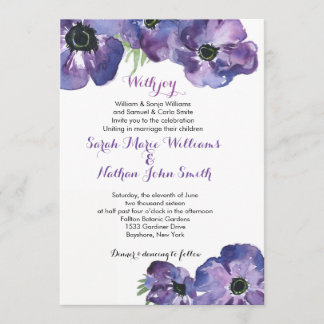 Waterverf Floral Wedding Uitnodiging
