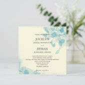 Waterverf Floral Wedding Uitnodiging (Staand voorkant)