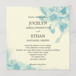 Waterverf Floral Wedding Uitnodiging