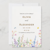 Waterverf Floral Wedding Uitnodiging (Voorkant)