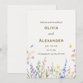 Waterverf Floral Wedding Uitnodiging (Voorkant / Achterkant)