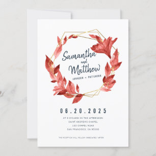 Waterverf Floral Wedding Uitnodiging