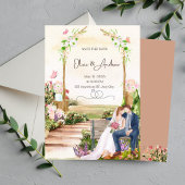 Waterverf Floral Wedding Uitnodiging