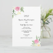 Waterverf Floral Wedding Uitnodiging (Staand voorkant)