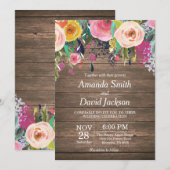 Waterverf Floral Wedding Uitnodiging (Voorkant / Achterkant)