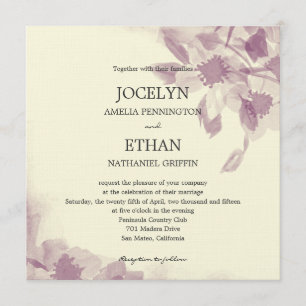 Waterverf Floral Wedding Uitnodiging
