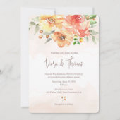 Waterverf Floral Wedding Uitnodiging (Voorkant)