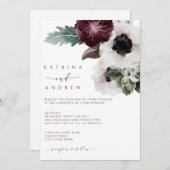 Waterverf Floral Wedding Uitnodiging (Voorkant / Achterkant)