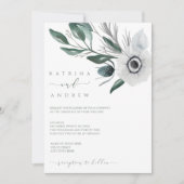 Waterverf Floral Wedding Uitnodiging (Voorkant)