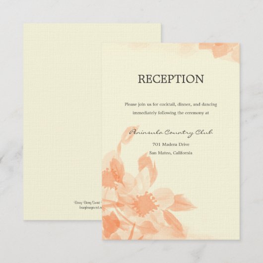 Waterverf Floral Wedding Uitnodiging Informatiekaartje (Voorkant / Achterkant)