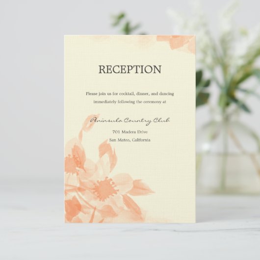 Waterverf Floral Wedding Uitnodiging Informatiekaartje (Staand voorkant)