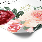 Waterverf Floral Wedding Unplugged Ceremony Sign Poster (Hoek)