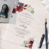 Waterverf Floral Wedding Vellum Uitnodigingen
