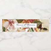Waterverf Floral Wedding Waterfles Etiket (Enkel label)