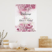waterverf floral Wedding Welcome Poster (Keuken)