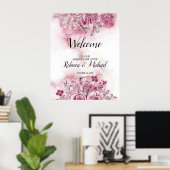 waterverf floral Wedding Welcome Poster (Thuiskantoor)