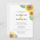 Waterverf Floral Wedding Yellow Sunflower Kaart (Voorkant)
