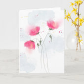 Waterverf Floral Wenskaart Kaart (Gele Bloem)