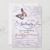 Waterverf Floral Whimsical Butterfly Baby shower Kaart (Voorkant)