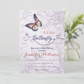Waterverf Floral Whimsical Butterfly Baby shower Kaart (Staand voorkant)