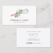 Waterverf Floral Whisk Bakery Visitekaartje (Voorkant / Achterkant)