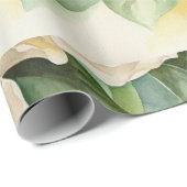 Waterverf  Floral White Magnolia Flowers Cadeaupapier (Rol Hoek)