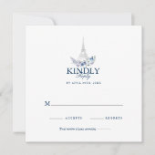 Waterverf Floral White Wedding in de Parijse Eiffe (Voorkant)