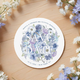 Waterverf Floral White Wedding in de Parijse Eiffe Save The Date