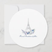 Waterverf Floral White Wedding in de Parijse Eiffe Save The Date (Achterkant)