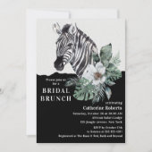 Waterverf Floral Wild Zebra Bridal Brunch Kaart (Voorkant)